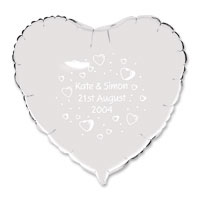 50 silver heart-shaped foil helium balloons