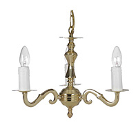 Traditional Georgian cast brass hanging pendant light in a polished brass finish complete with white