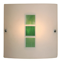 Unbranded 511 GR - Green and Glass Flush Light