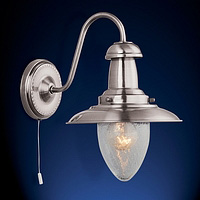 Unique lantern style switched wall fitting finished in satin silver. Height - 27cm Diameter - 18cmPr