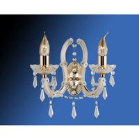 Elegant brass finish chandelier wall light designed and manufactured in the distinctive Marie Theres