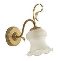 Beautiful and elegant wall light in a cream and gold finish with ribbon and leaf decoration complete
