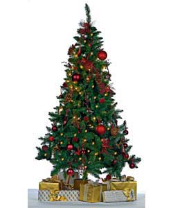Unbranded 6.5FT Cranberry Dressed Pre-lit Green Tree