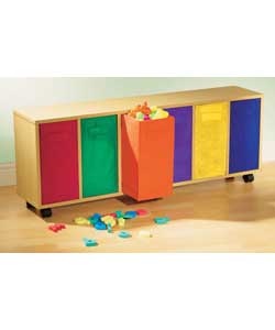 Mobile storage unit complete with 6 canvas drawers.Mounted on castors.Size (H)43.5, (W)117,