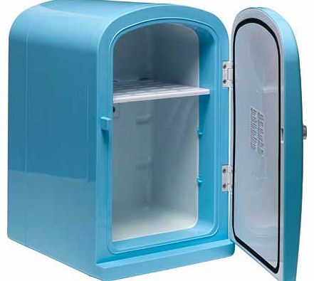 With a classic. contemporary design this 6 litre Blue Mini Travel Fridge is a must have accessory. Keep it in your bedroom. take it along with you in the car. or if your out camping and having picnics. With space to store up to 8 regular size drinks 