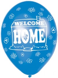 Unbranded 6 Welcome Home Balloons - 11inch all over print