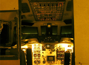60 minutes at the controls of an airliner simulator