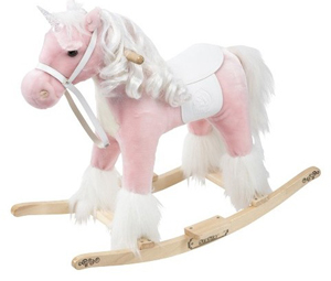 Unbranded 60cm Pink Unicorn Rocking Horse with Sounds