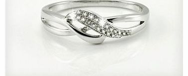 A modern take on a classic look, this ring has 12-point diamonds on the swirl feature and comes in silver. This striking piece is available in size M making a thoughtful gift to add sparkle to fingers.12-point diamond ring with swirl designSilver Siz