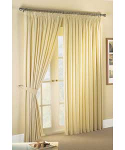 66 x 72in Pair of Lined Pencil Pleat Curtains - Cream