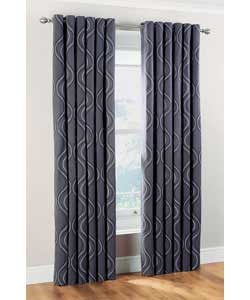 66 x 90 Wave Unlined Curtains - Charcoal
