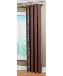 Suede style curtains in chocolate.100% polyester.Fully lined with 80% polyester, 20% cotton.Dry