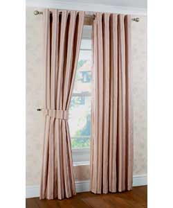 66 x 90in Stripe Chenille Lined Curtains - Mocha