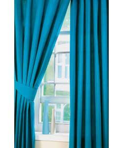 66x72in Pair of Pencil Pleat Plain Dyed Curtains -Turquoise