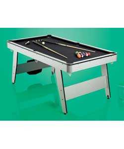 Includes a set of pool balls, a triangle rack, 2 cues, brush and chalk. For indoor play. Size (H)78,