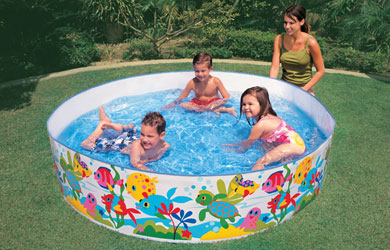 Puncture repair patch included. Do not move pool when filled with water.It is important that childre
