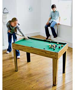 Games pool, football, table tennis, chequers, shuffle board, skittles, push hockey.Size (H)81.3, (W)