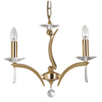 Unbranded 708 3GO - 3 Light Gold and Crystal Hanging Light