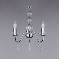 Polished chrome finish hanging ceiling fitting with stylish glass ball column glass sconces and glas