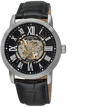 Stuhrling Automatic Mens WatchThese striking Stührling watches have an automatic movement, encased in stainless steel for durable style. Each one is embellished with Krysterna crystals on front and back, and branded with the Stuhrling S logo. These 