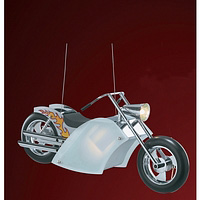 Childrens motorbike design halogen fitting hung by an adjustable pendant. Length - 57cm Height - 24c