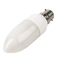 7W Candle Compact Fluorescent BC