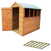 Unbranded 7x5 Apex overlap shed with base