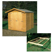 Unbranded 7x7 Wooden 8mm shiplap apex shed with base