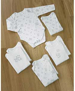 8 Pack Long Sleeved Bodysuits, 0 to 3 Months