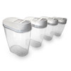 A handy eight piece kitchen container set to keep your pastas, candy, nuts, cereals, beans, snacks f
