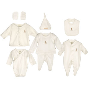 8 Piece Set of Baby Clothes- Ecru- Newborn