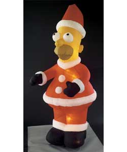 2.4m.Outdoor 220-240v air blown 8ft Ho-ho-Homer Simpsons as Santa with 6m of outdoor rubber