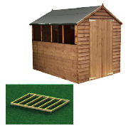 Unbranded 8x6 Apex overlap shed with base
