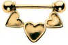 9 Carat Gold Heart To Heart Nipple Barbell Add On