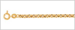 9 Carat Gold Hollow Round Belcher Chain- 20 inch