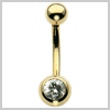9 Ct Gold Baby Jewelled Navel Bar