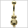 9 Ct Gold Wise Owl Navel Bar