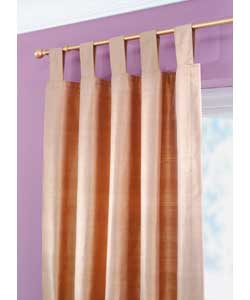 90 x 90in Pair of Lined Silk Tab Top Curtains - Gold