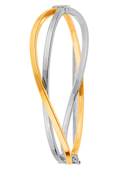 9ct Yellow and White Gold Crossover Bangle