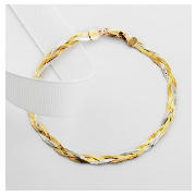 This 9 carat two-tone gold bracelet is 7.5 inches long.
