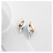 This pair of earrings feature 9 carat white and yellow gold in order to achieve a contrasting two-to