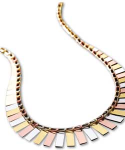 9ct 3 Coloured Gold Cleopatra Necklace