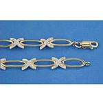 9ct. Diamond Set Loop Cross Bracelet
