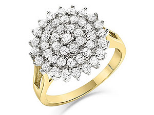Unbranded 9ct-Gold-1-Carat-Diamond-Cluster-Ring-049203