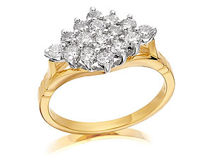 Unbranded 9ct-Gold-1-Carat-Diamond-Cluster-Ring-049211