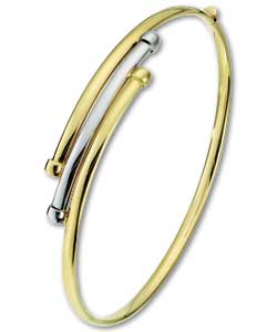 9ct Gold 2 Colour 3 Cross Over Bangle