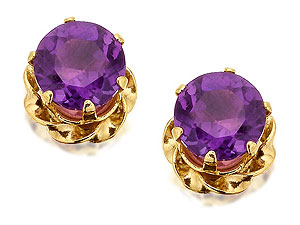 Unbranded 9ct-Gold-Amethyst-Earrings--5mm-070461