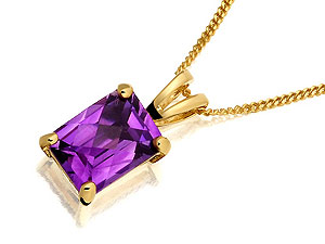 Unbranded 9ct-Gold-Amethyst-Pendant-And-Chain-188219