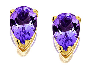 Unbranded 9ct-Gold-Amethyst-Teardrop-Earrings--7mm-070416