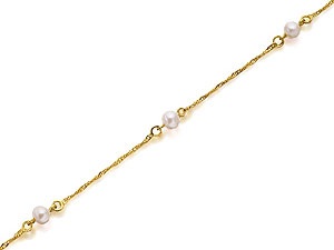 Unbranded 9ct-Gold-And-Freshwater-Pearl-Twisted-Rope-Bracelet-078380